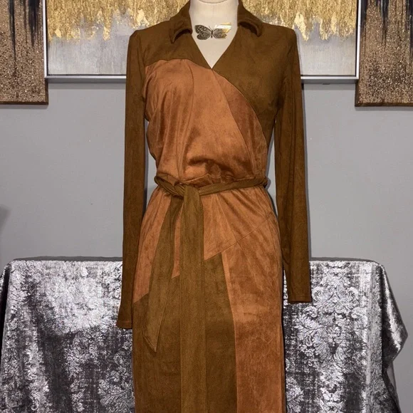 INC International Concepts Two-Tone Wrap Dress - Picture 4 of 4